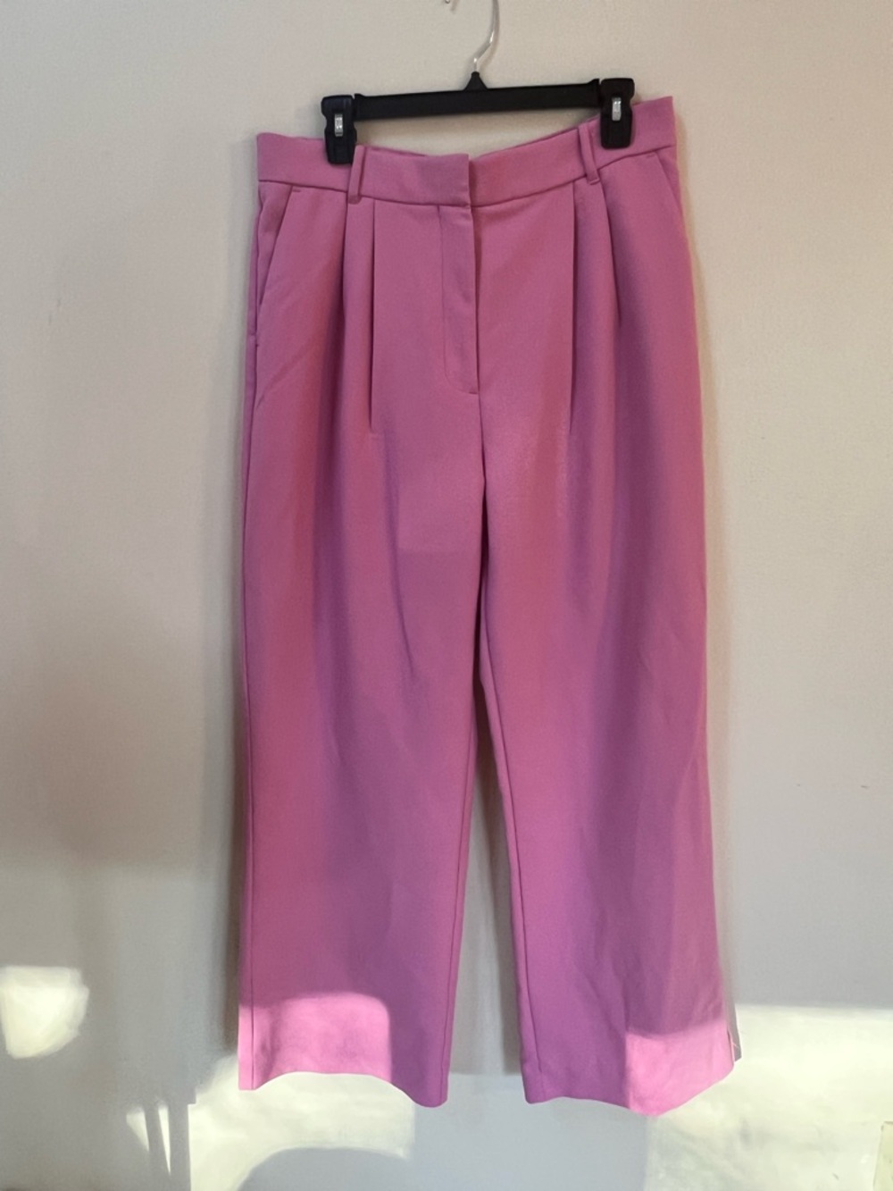 Abercrombie & Fitch Pink Wide Leg High Rise Trousers Barbiecore size 32 size 14
